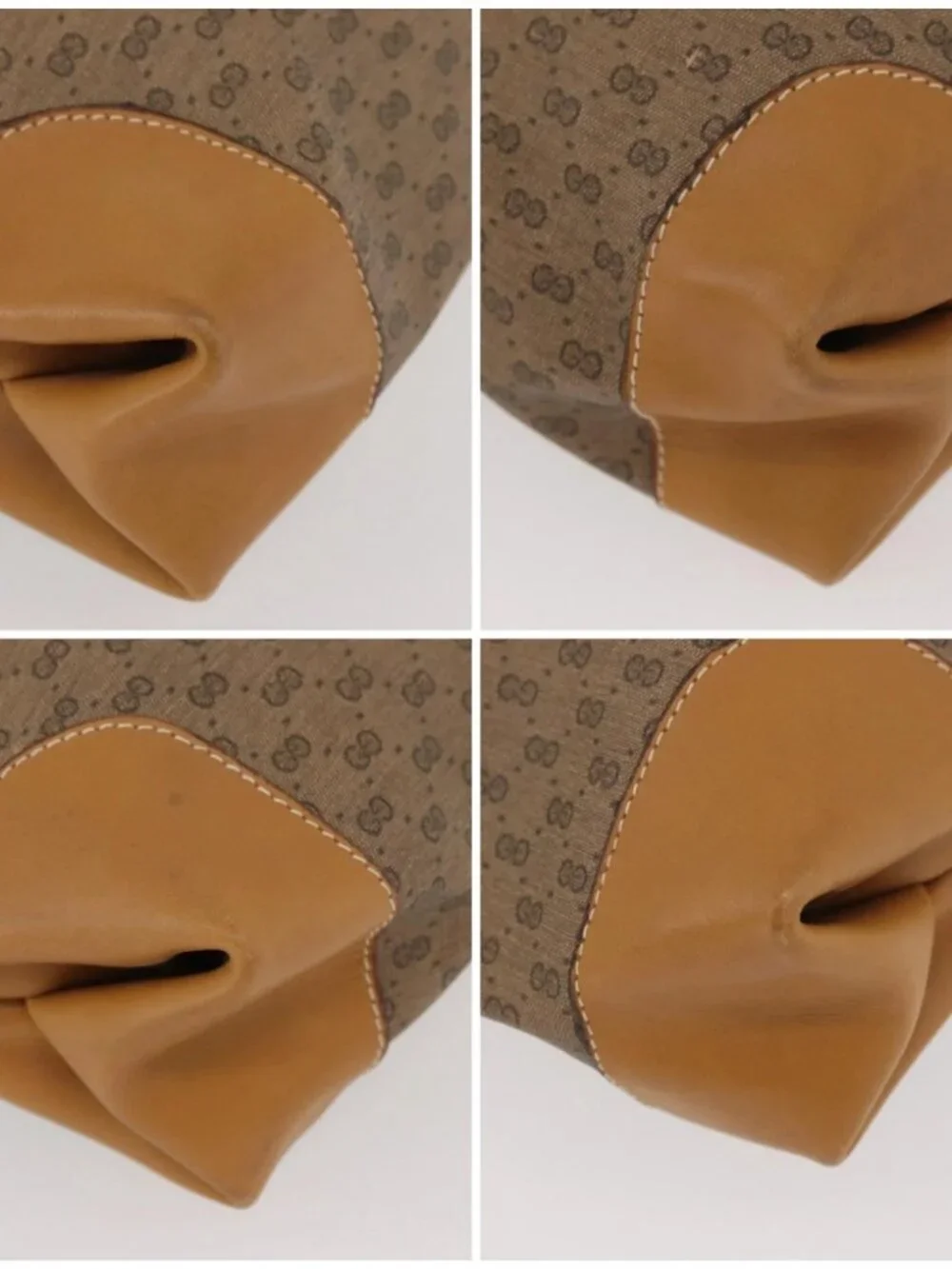 GUCCI Micro GG Supreme Web Sherry Line Bag PVC Beige 002 904 0131 Auth yk20192A